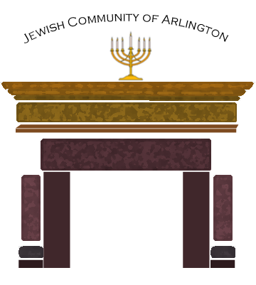 hearth with menorah
